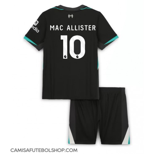 Camisa de time de futebol Liverpool Alexis Mac Allister #10 Replicas 2º Equipamento Infantil 2024-25 Manga Curta (+ Calças curtas)